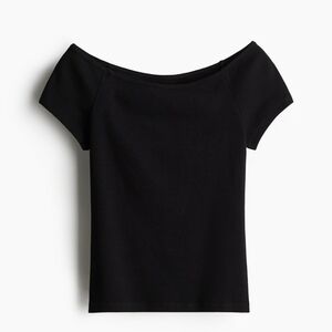 NWT H&M Ribbed Off the Shoulder Top Size Small